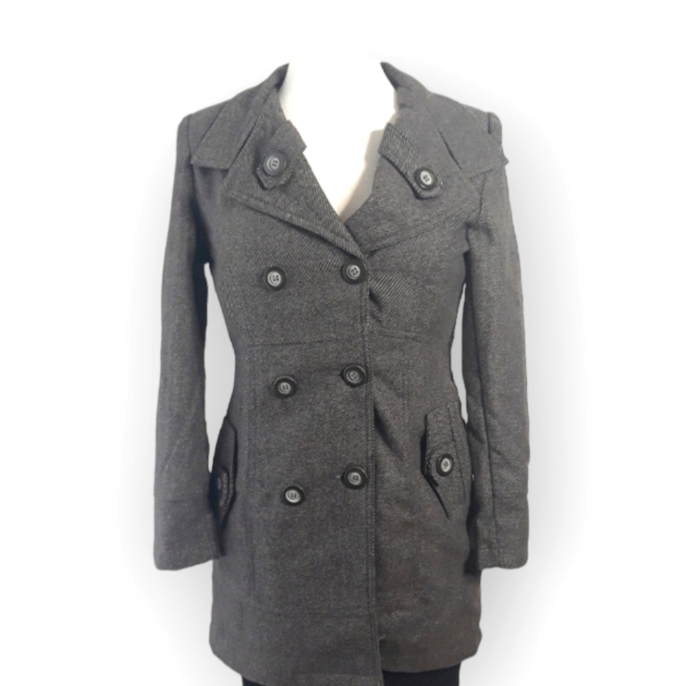 C'ESTTOI Grey Wool Peacoat Coat